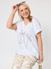 Seaside Cotton Beaded T-shirt - White