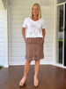 Ruffle Hem Skirt - Mocha