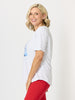 Summer Spritz Print Cotton Tee - White Multi