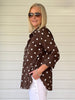 Riviera Cotton Spot Shirt - Coffee White