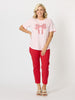 Festive Embroidered Bow Cotton Tee - Pink