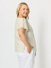 Lilly Scallop Hem Linen Top - Natural