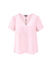 Lilly Scallop Hem Linen Top - Pale Pink