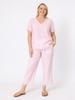 Lilly Scallop Hem Linen Pant - Pale Pink