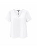 Lilly Scallop Hem Linen Top - White