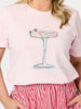Sunset Sangria Embellished Cotton Tee - Pink
