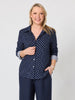 Spotty Cotton Shirt - Navy/White