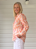 Tuscan Sunset Print Shirt - Mandarin Multi