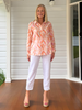 Tuscan Sunset Print Shirt - Mandarin Multi