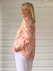 Tuscan Sunset Print Shirt - Mandarin Multi