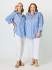 Summer Spot Print Cotton Shirt - Blue