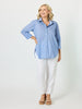 Summer Spot Print Cotton Shirt - Blue