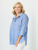Summer Spot Print Cotton Shirt - Blue