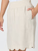Shelley Scallop Hem Linen Skirt - Natural