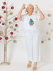Sequin Xmas Tree Tee - White Multi