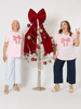 Festive Embroidered Bow Cotton Tee - Pink