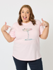 Sunset Sangria Embellished Cotton Tee - Pink