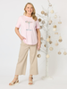 Sunset Sangria Embellished Cotton Tee - Pink