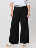 Luella Wide Leg Linen Pant - Black