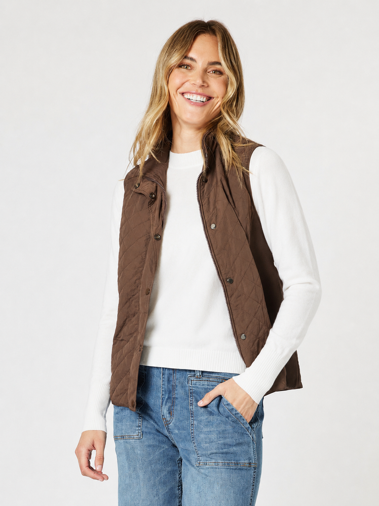 Brighton Puffer Vest - Chocolate