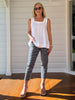 Alexis Gingham Print Pant - Navy