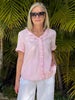 Tiffany Ruffle Linen Top - Pink