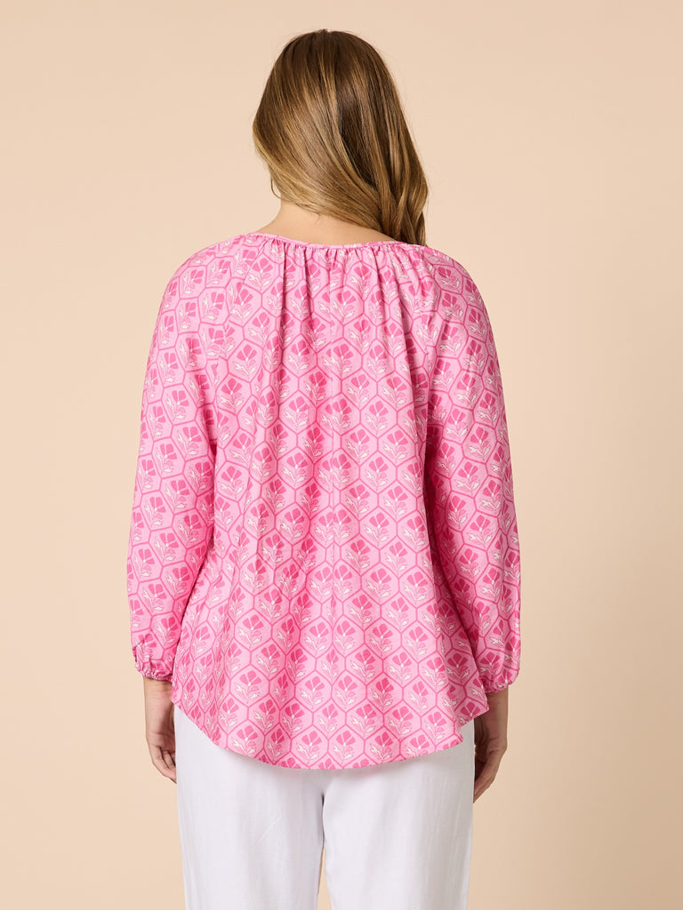 Floral Art Top - Pink