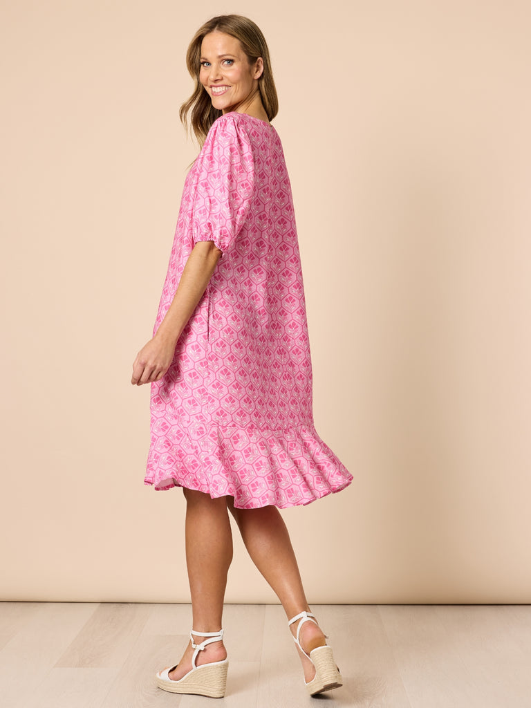 Floral Art Dress - Pink