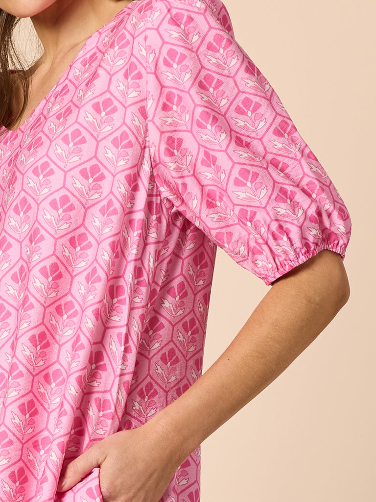 Floral Art Dress - Pink