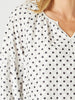 Get Dotty Embroidered Top - Navy/White