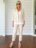 Danielle Linen Cropped Blazer - Natural