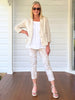 Danielle Linen Cropped Blazer - Natural