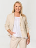 Danielle Linen Cropped Blazer - Natural