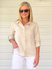 Ruffle Hem Linen Shirt - Natural