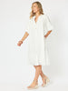 Emanuella Button Dress - Ivory