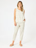 Sarah Linen Pleat Hem Pant - Natural