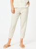 Sarah Linen Pleat Hem Pant - Natural
