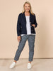 Alexis Gingham Print Pant - Navy