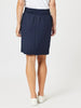 Lino Stitch Hem Detail Skirt - Navy