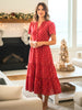 French Rose Midi Dress - Red