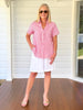 Piper Short Sleeve Shirt - Pink / White Stripe