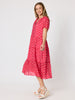 French Rose Midi Dress - Red
