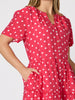 French Rose Midi Dress - Red