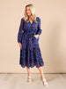 Cherry Delight Print Dress - Navy/ Red