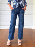 Hudson High Rise Wide Leg Jean - Blue Wash