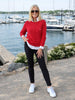 Cherry Print Pant - Navy/ White