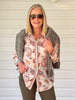 Arizona Floral Print Sheer Shirt - Natural Multi