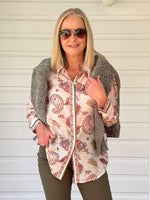 Arizona Floral Print Sheer Shirt - Natural Multi