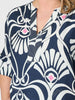 Riviera Print Dress - Navy/White