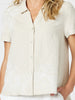 Lino Embroidered Shirt - Natural / White